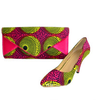 Новые мода Африканский воск ткани для Леди обувь и комплект сцепления (HS15-004)